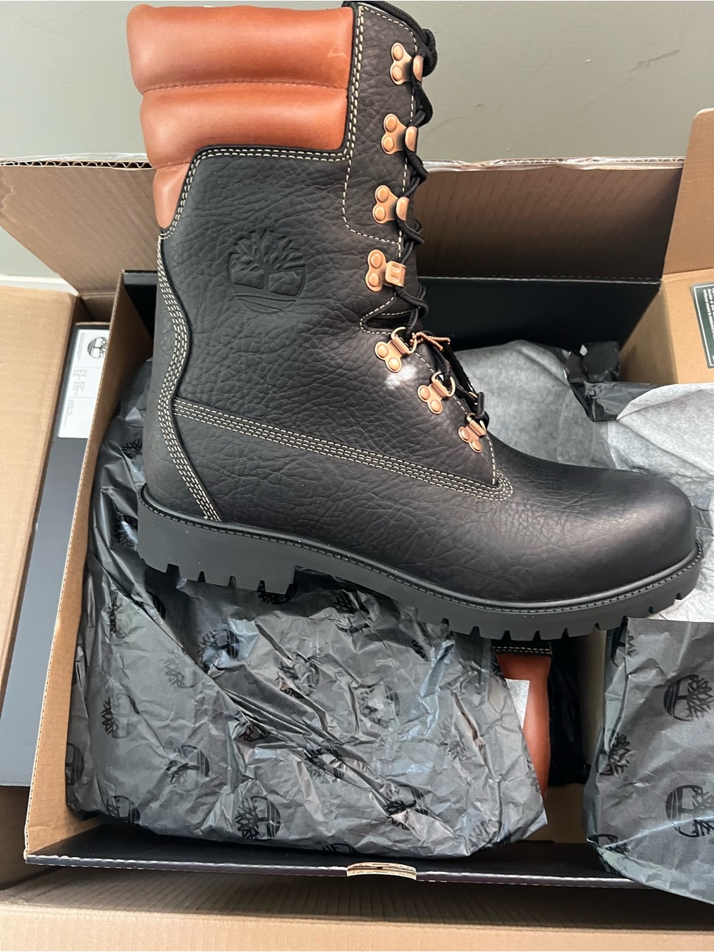Timberland Super Boot Black Leather Size 13